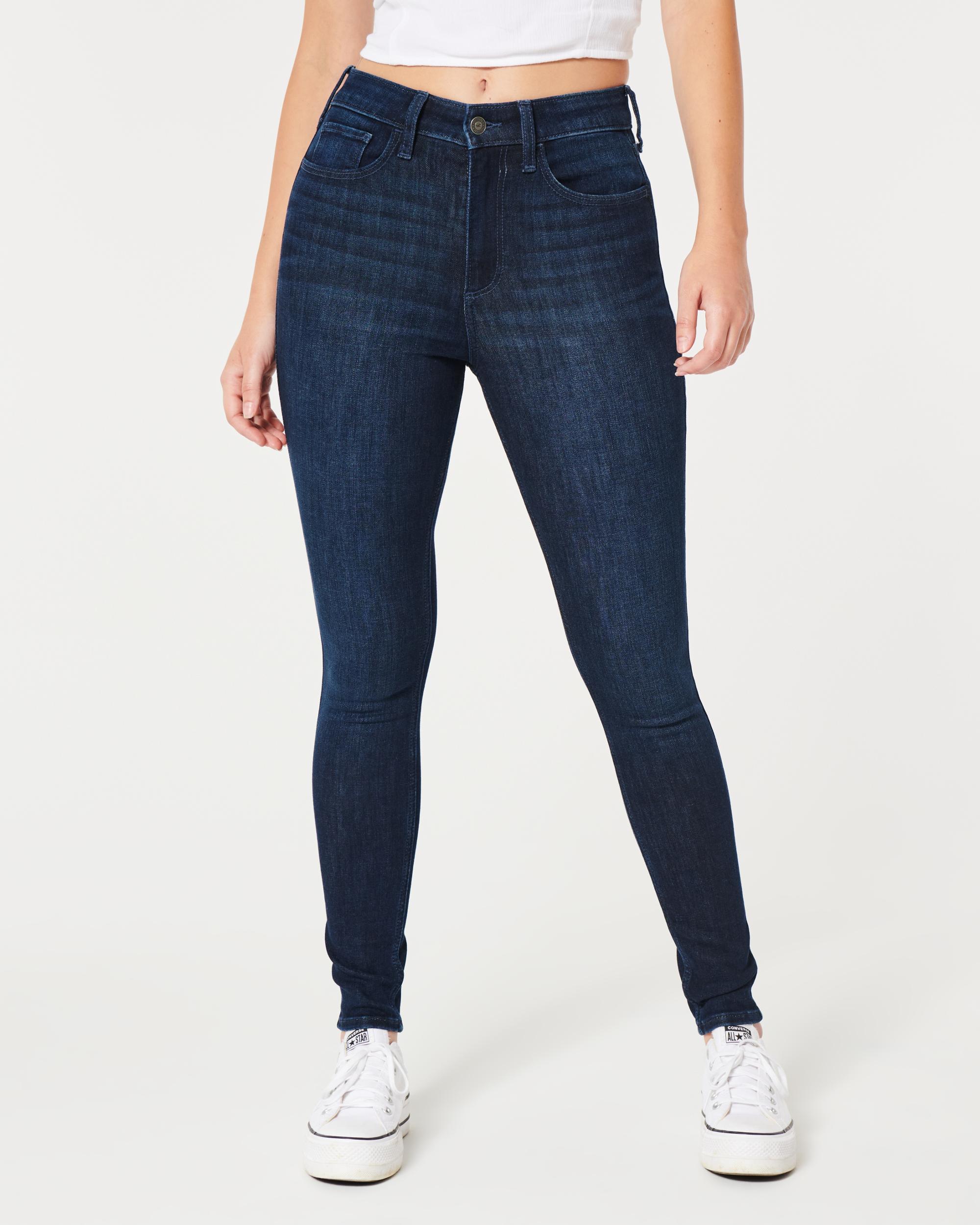 Curvy High-Rise Dark Wash Super Skinny Jeans Product Image