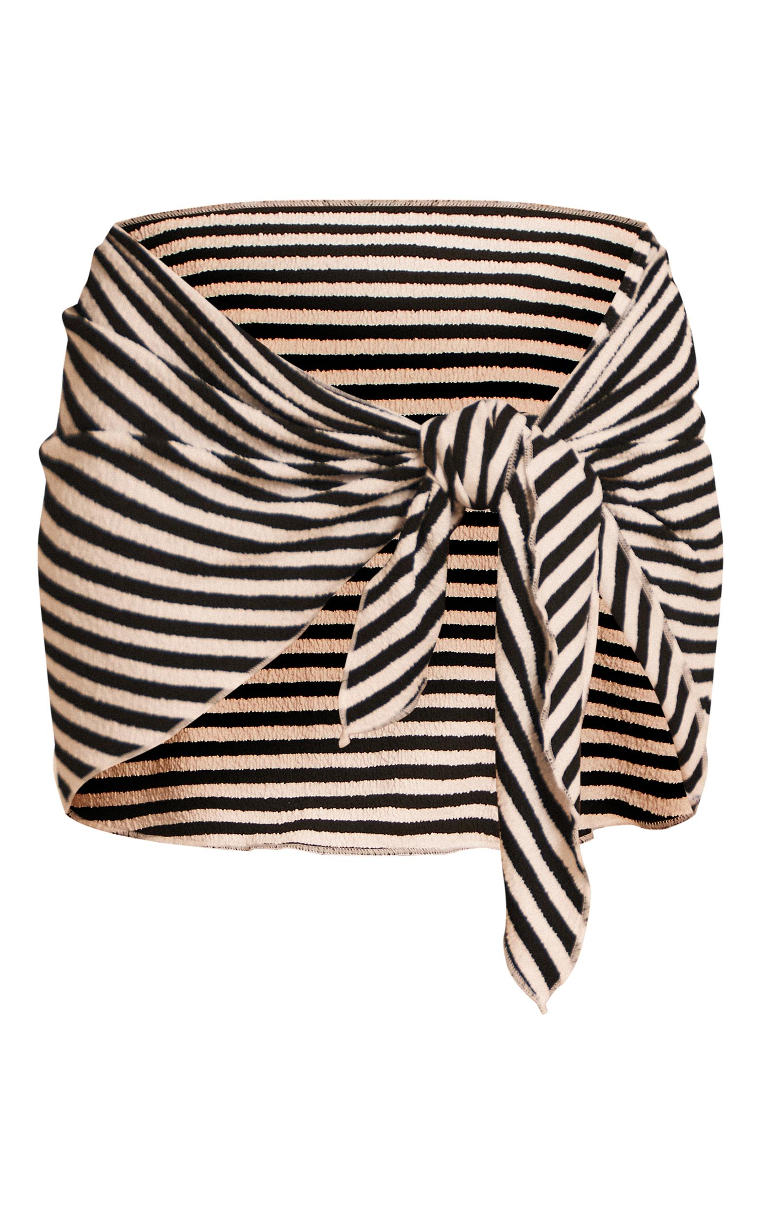 Black Textured Stripe Mini Beach Sarong Product Image