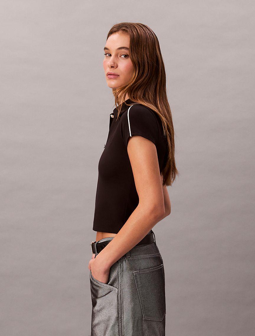 Tech Knit Cropped Polo Shirt Product Image