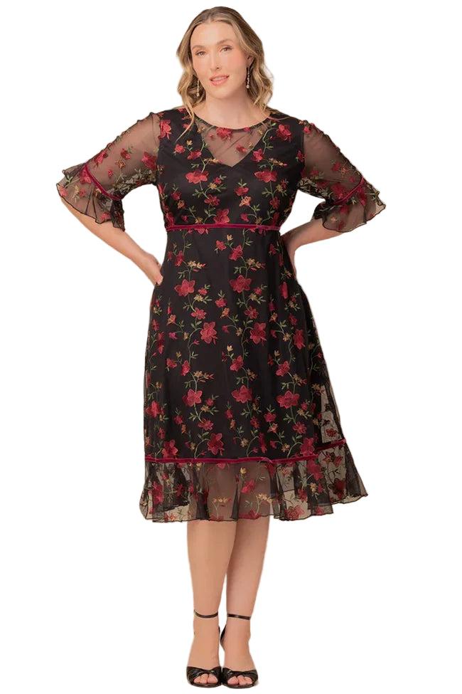 Floral Flare Wildflower Embroidered Dress - Plus Product Image