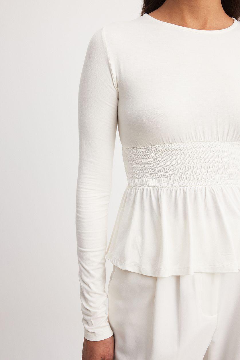 Long Sleeve Smock Top Pink Product Image