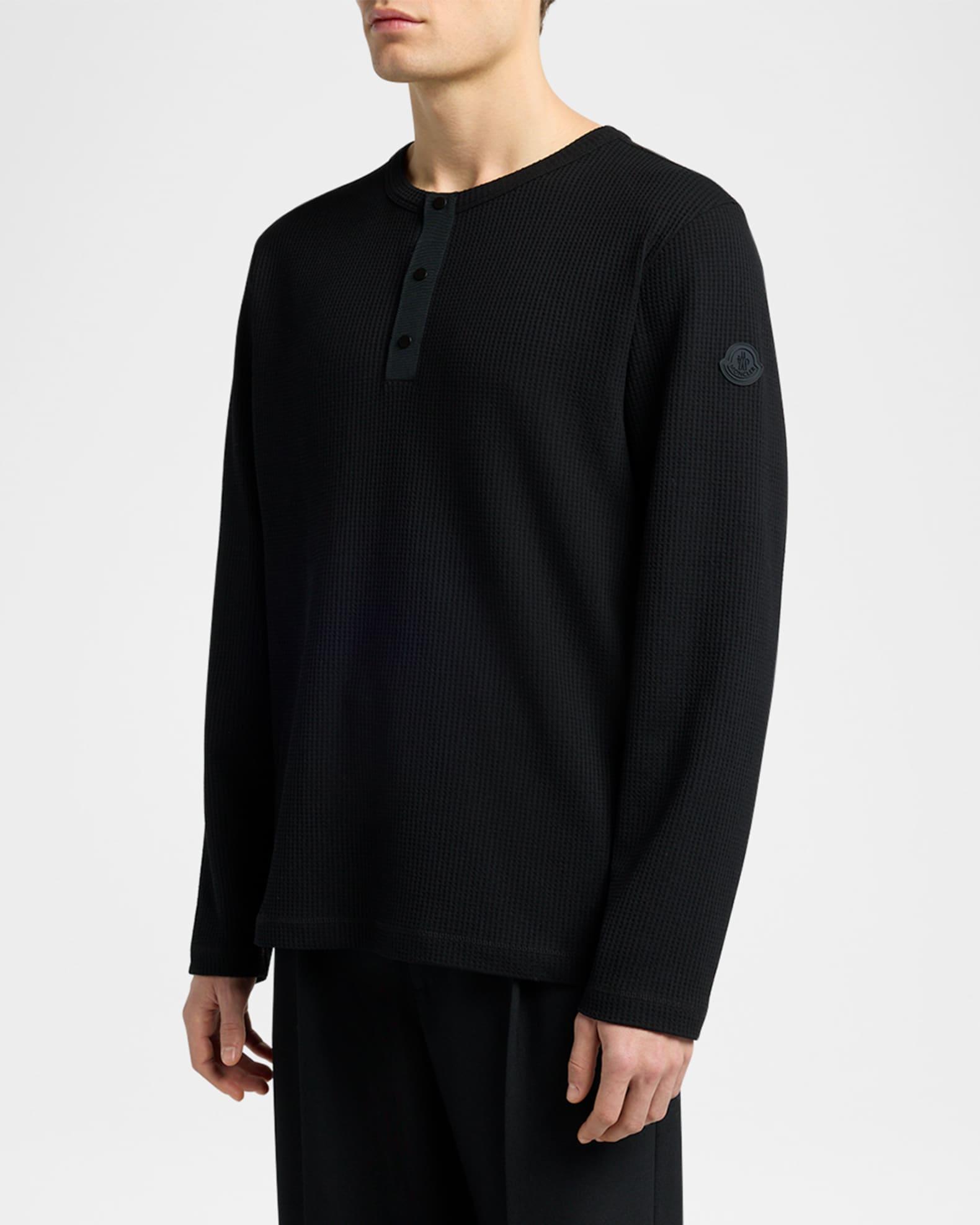 Men's Waffle Knit Long-Sleeve Henley T-Shirt Product Image