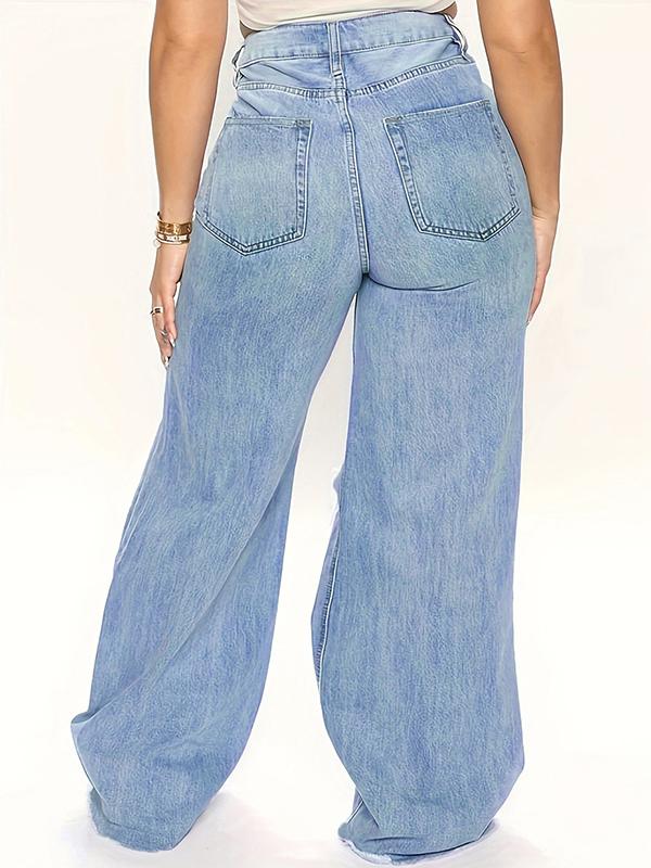 Loose straight leg Ripped Jeans Product Image