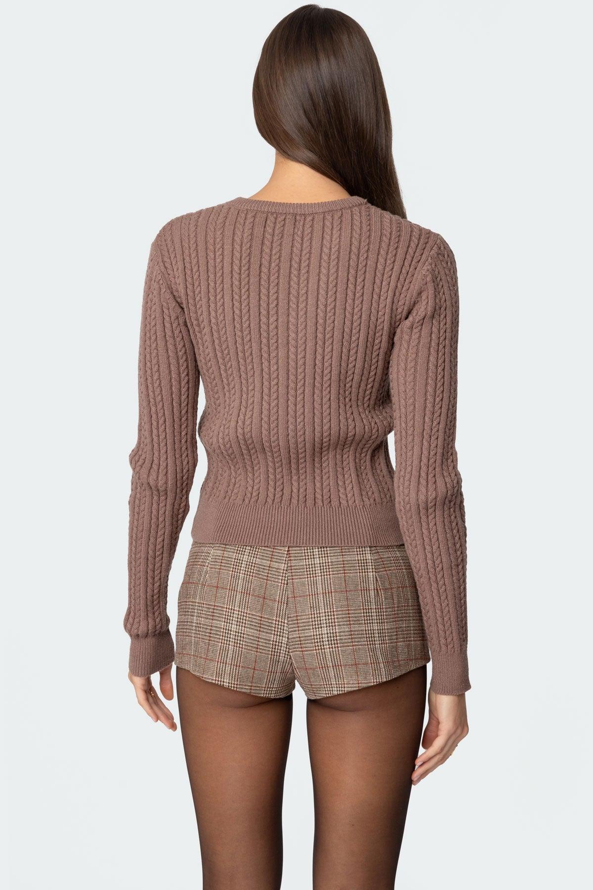 Beverly Bow Cable Knit Sweater Product Image