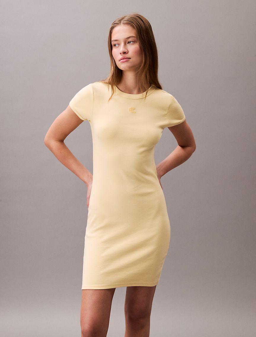 Cotton Contour Rib Monogram Logo Mini Dress Product Image
