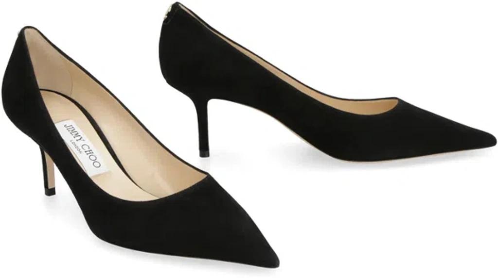 JIMMY CHOO Dark Brown Suede Pumps In Black Product Image