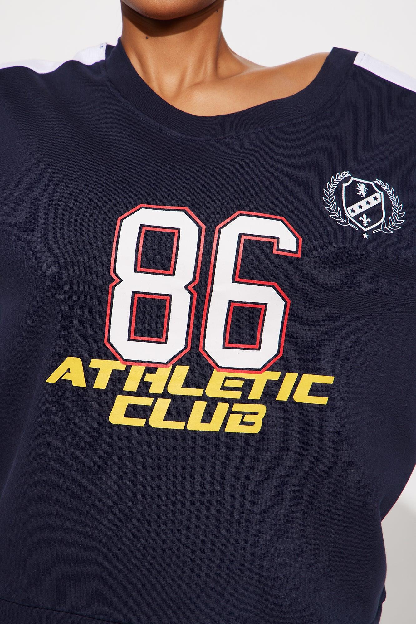 LA Club Off Shoulder Sweatshirt - Navy Product Image