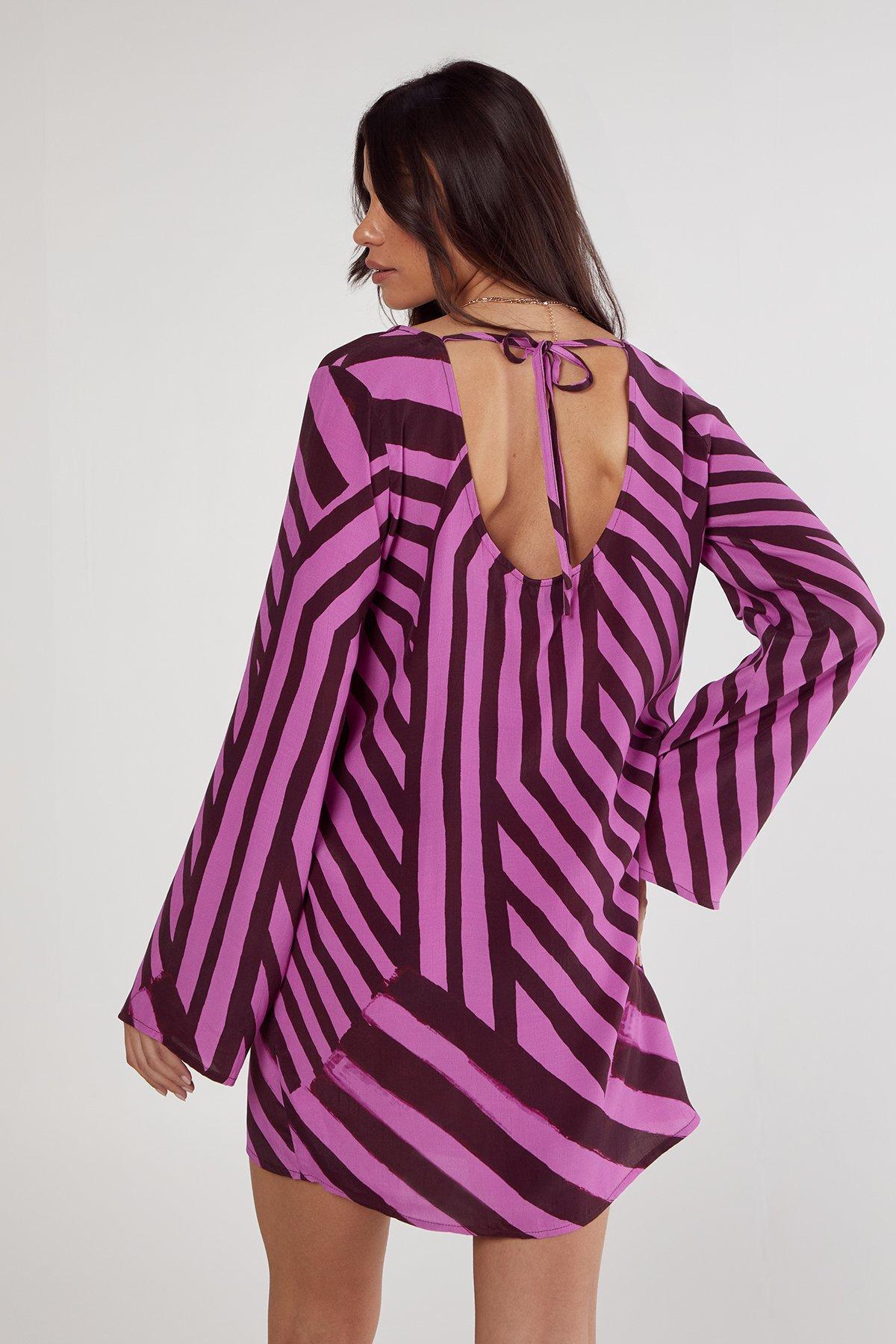 Abstract Stripe Mini Tunic Dress Product Image