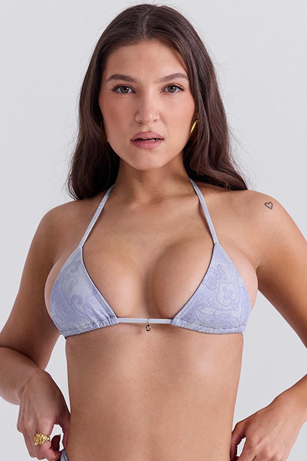 Caribe  lavender paisley bikini top Product Image