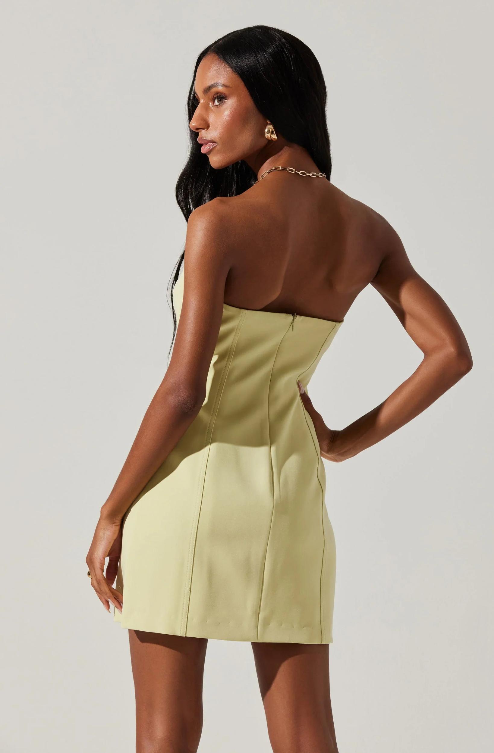 ASTR the Label | Mekhi Strapless Mini Dress Lime FINAL SALE Product Image