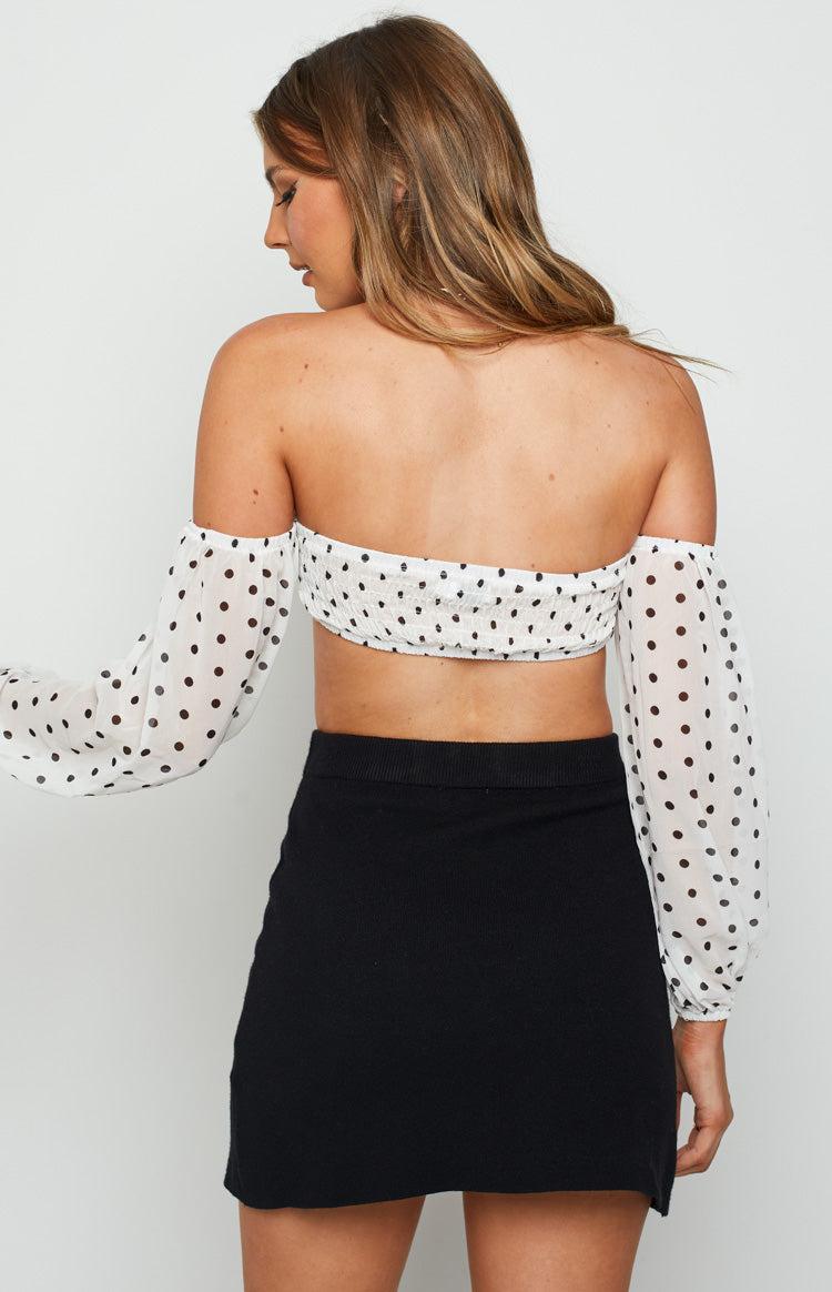 Carita White Printed Crop Top Product Image