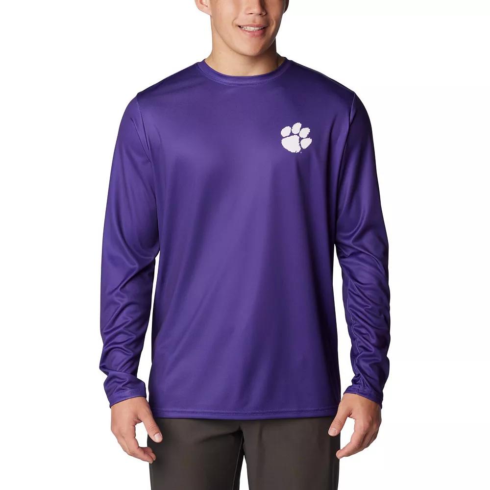 Men's Columbia Purple Clemson Tigers Terminal Shot Omni-Shade Long Sleeve T-Shirt, Size: Small Product Image