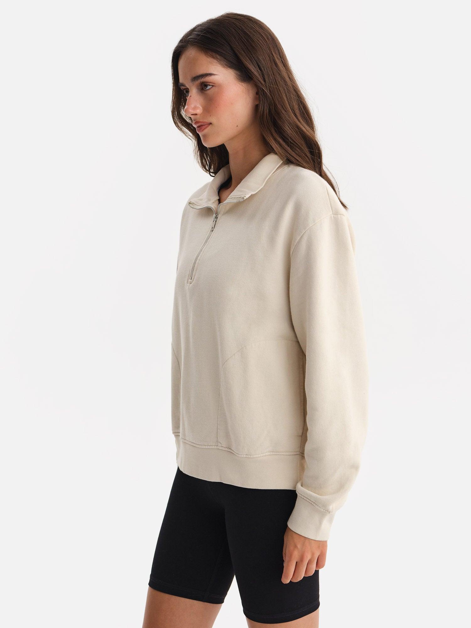 Organic Fleece Quarter Zip Sweatshirt Female Product Image