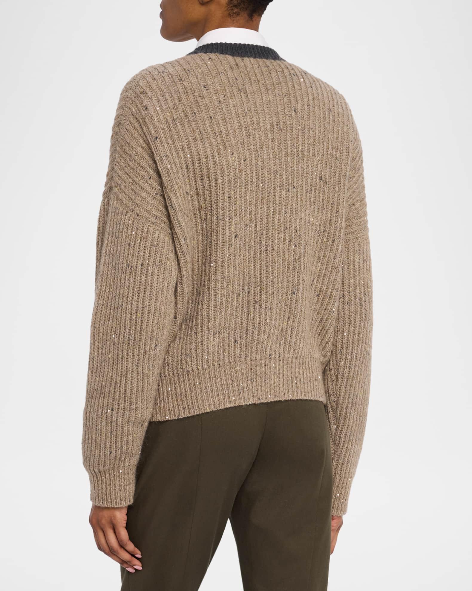 Wool-Mohair Pailette Bicolor Cardigan Product Image