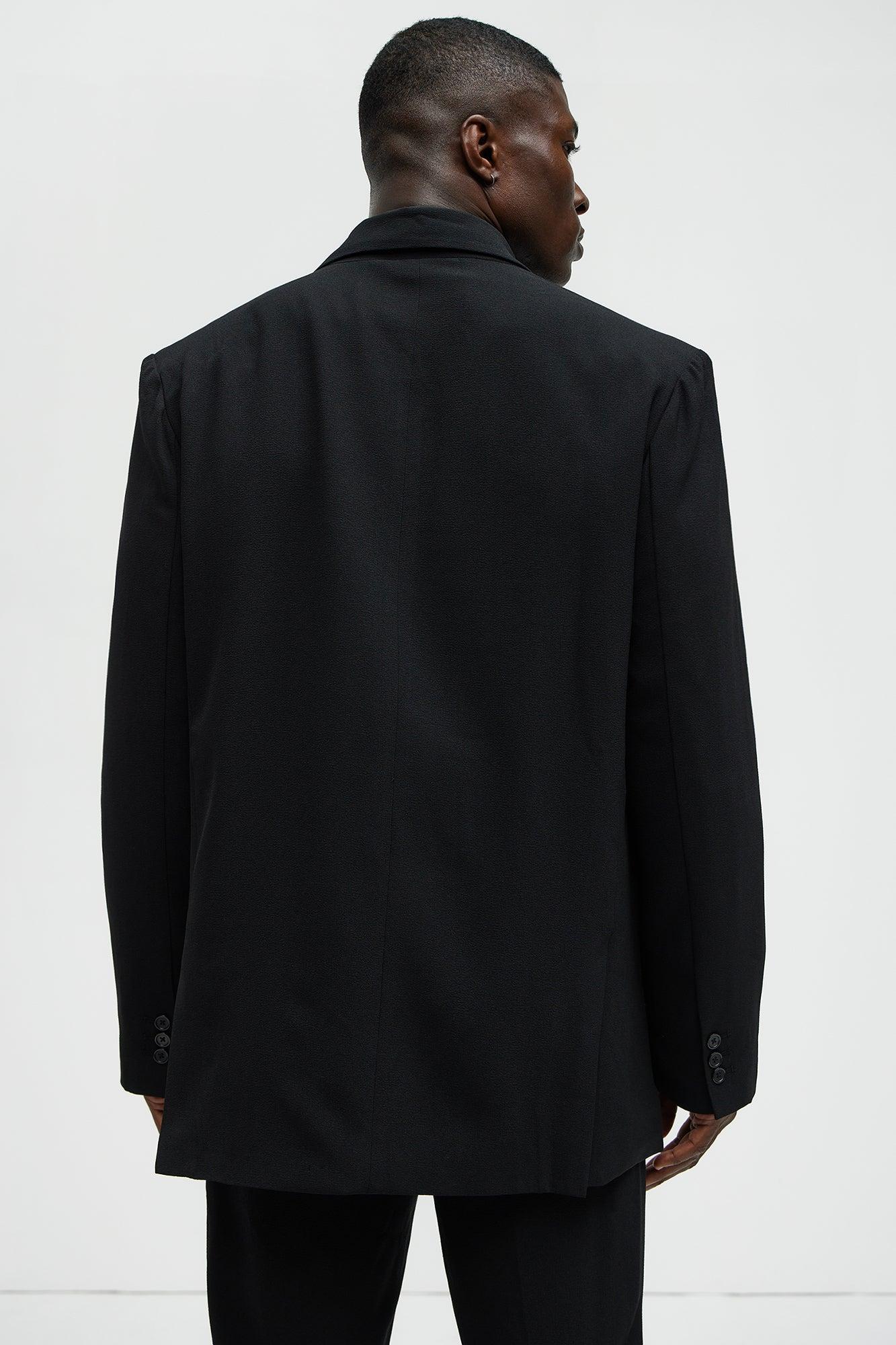 Golden Hour Boxy Double Breasted Suit Jacket - Black Product Image