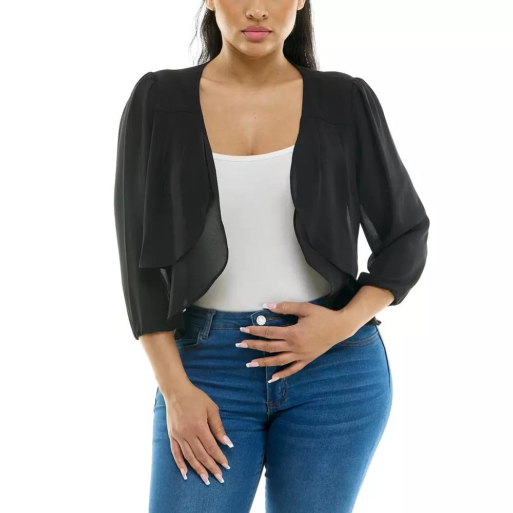 Women's Nina Leonard Chiffon Pleated Bolero,  Product Image