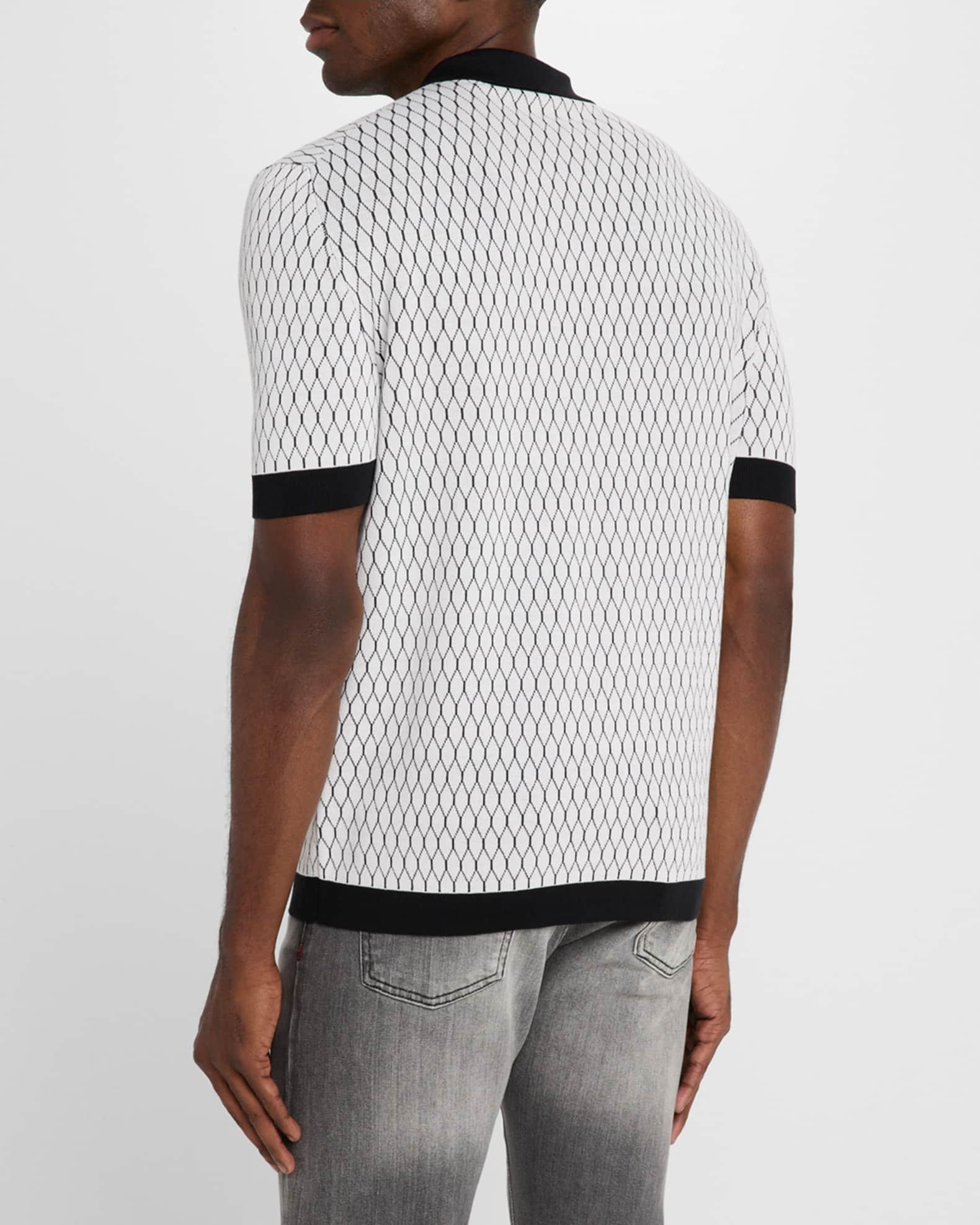 Men's Honeycomb Short-Sleeve Polo Sweater Product Image