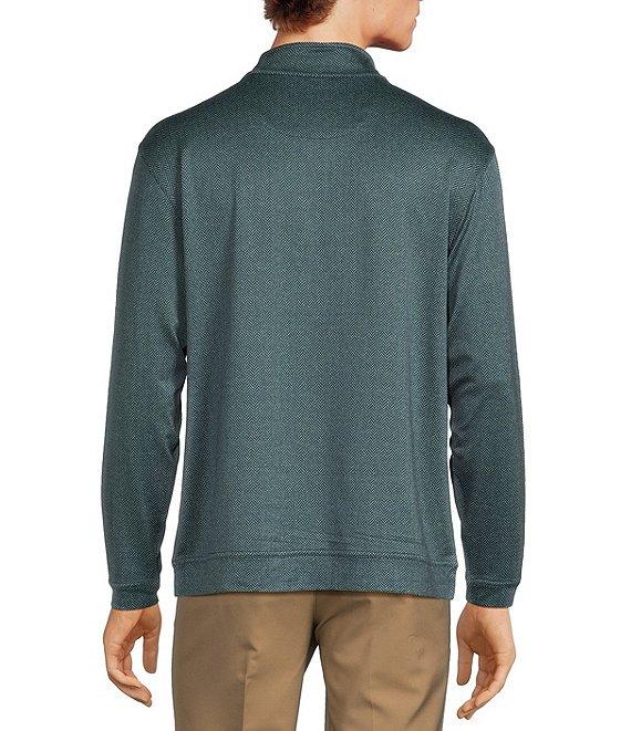 Roundtree & Yorke Performance Long Sleeve Quarter-Zip Jacquard Pullover Product Image