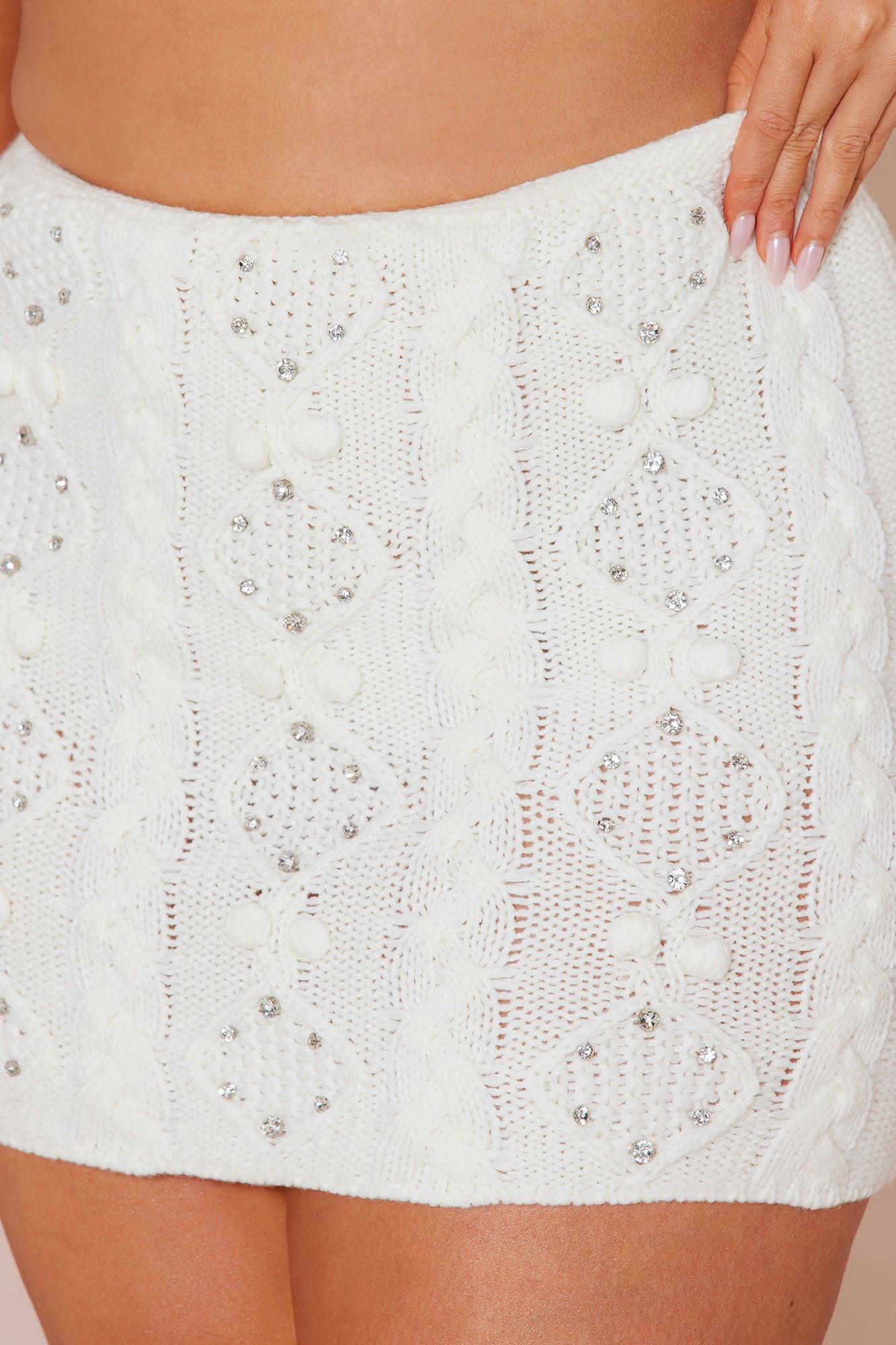 Vermont Embellished Mini Skirt - Ivory Product Image