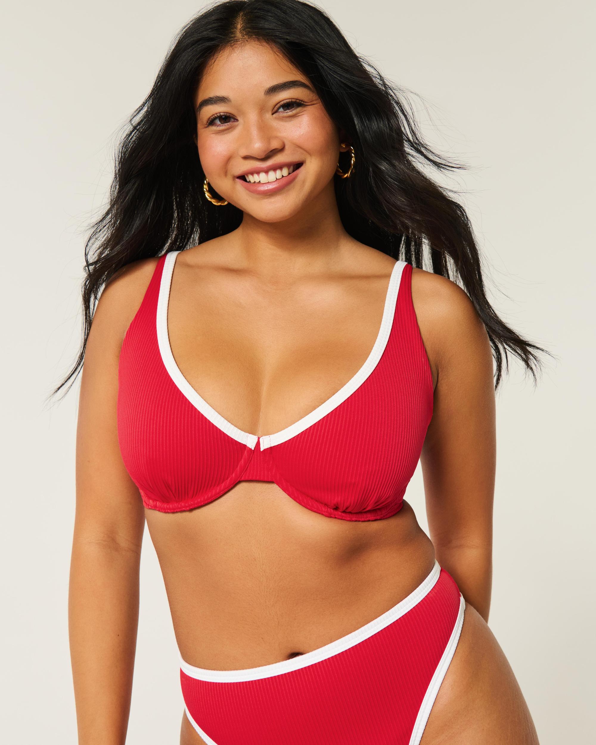 Curvy High Apex Ribbed Underwire Bikini Top Product Image