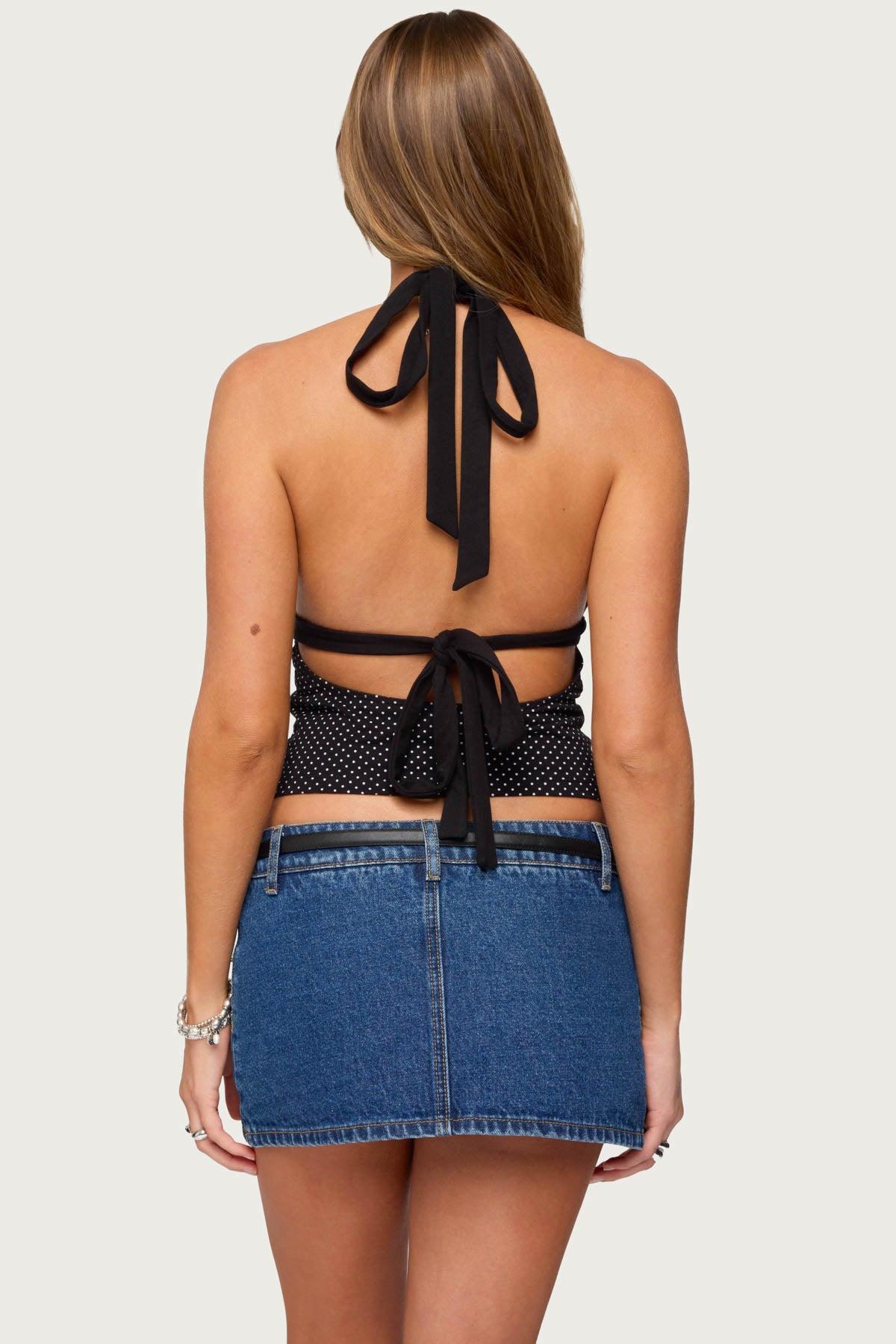 Ginny Mixed Polka Dot Halter Top Product Image