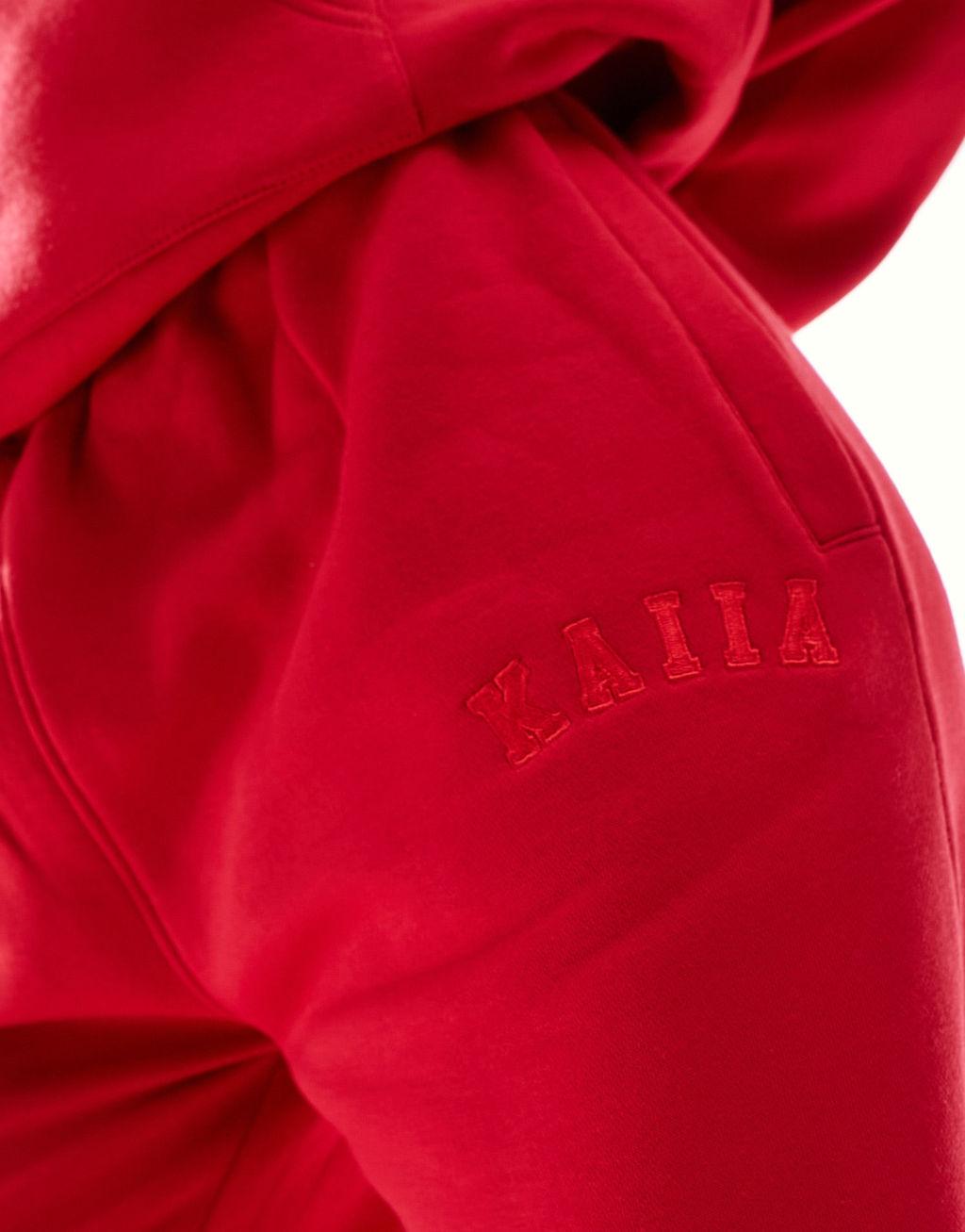 Kaiia wide leg sweatpants in red - part of a set Product Image