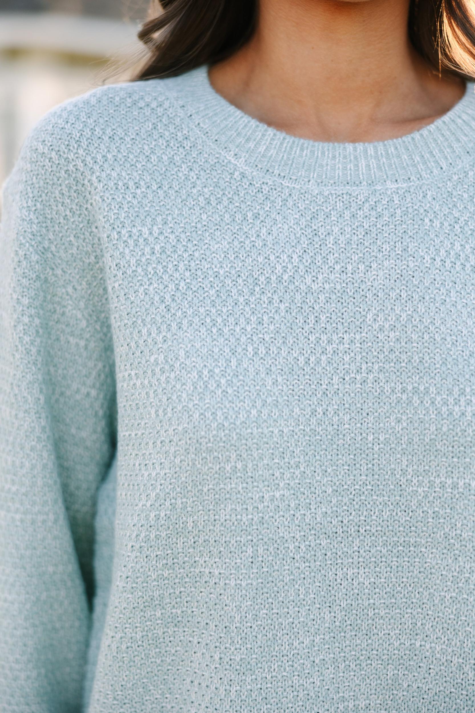 The Slouchy Light Green Bubble Sleeve Sweater Female Product Image