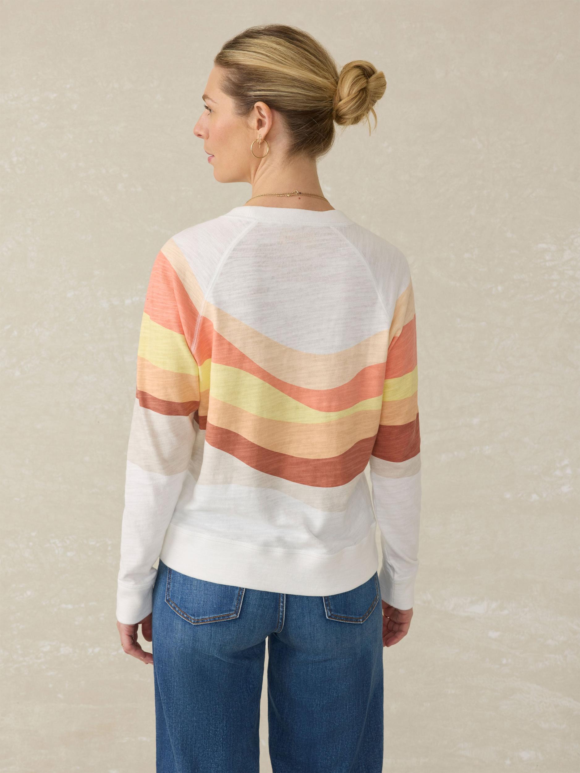 Sunwashed Slub Crewneck - Coral Spring Soleil Female Product Image