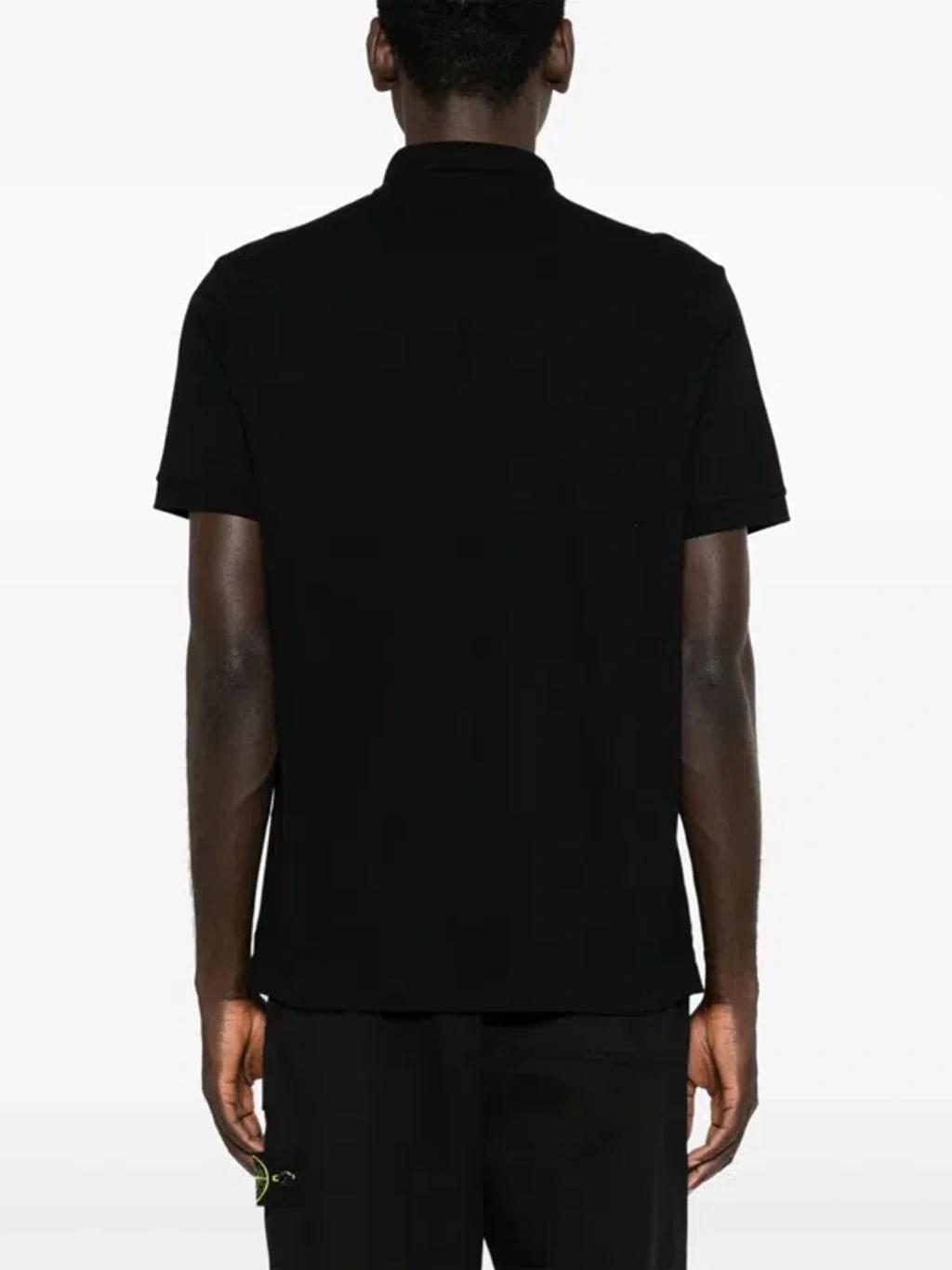 STONE ISLAND Mens Black Brand-patch Regular-fit Stretch-cotton Polo Shirt Xl Product Image