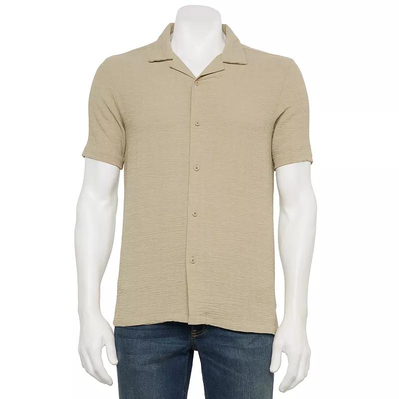 Men's Thomas Sterling Textured Button Down Shirt, Size: XL, Crosshatch Product Image