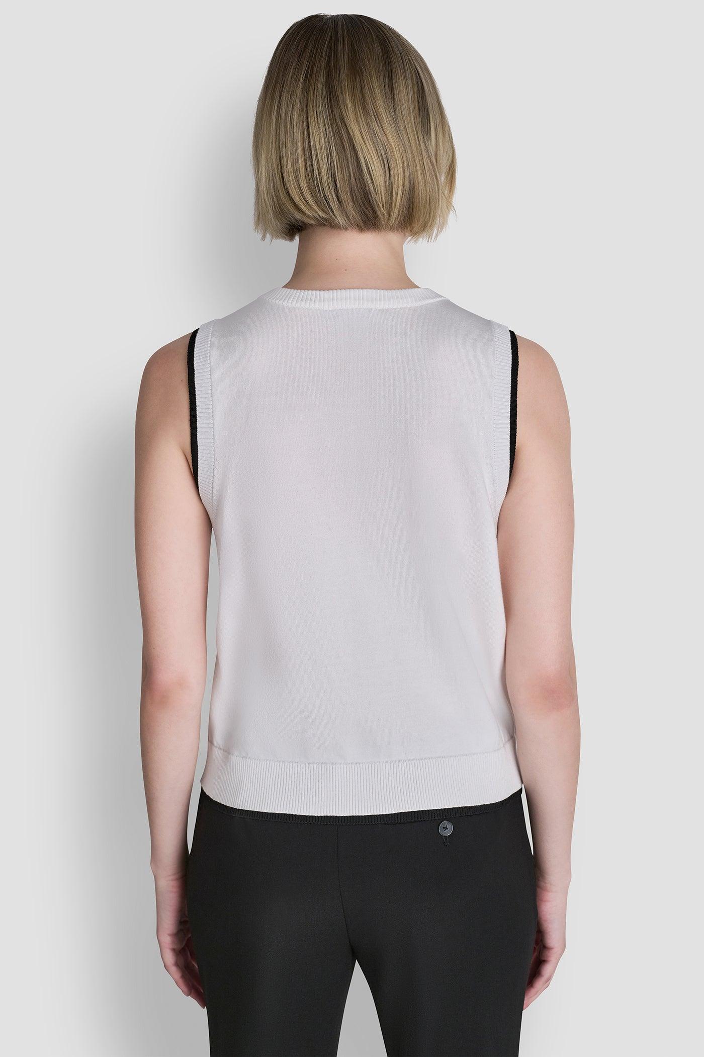 COLOR BLOCK SLEEVELESS SWEATER VEST Product Image