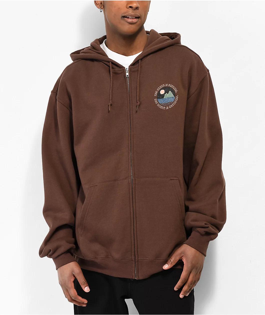 Dravus Healing Earth Brown Zip Hoodie Product Image