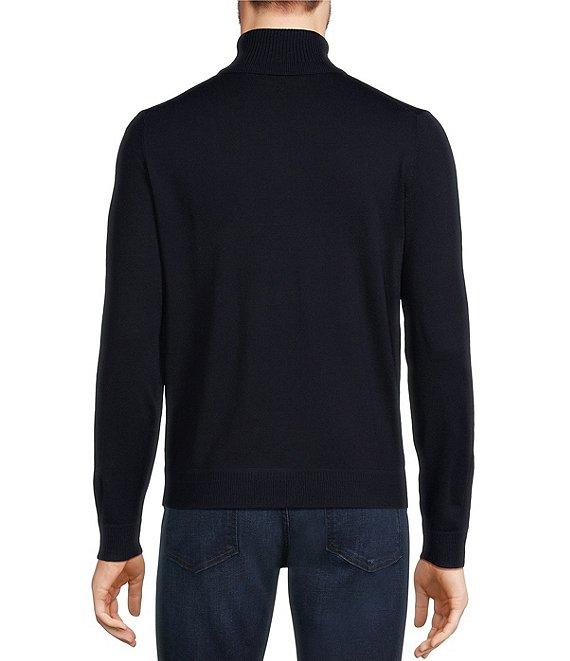 Murano Solid Performance Textured Long Sleeve Turtleneck Sweater Product Image