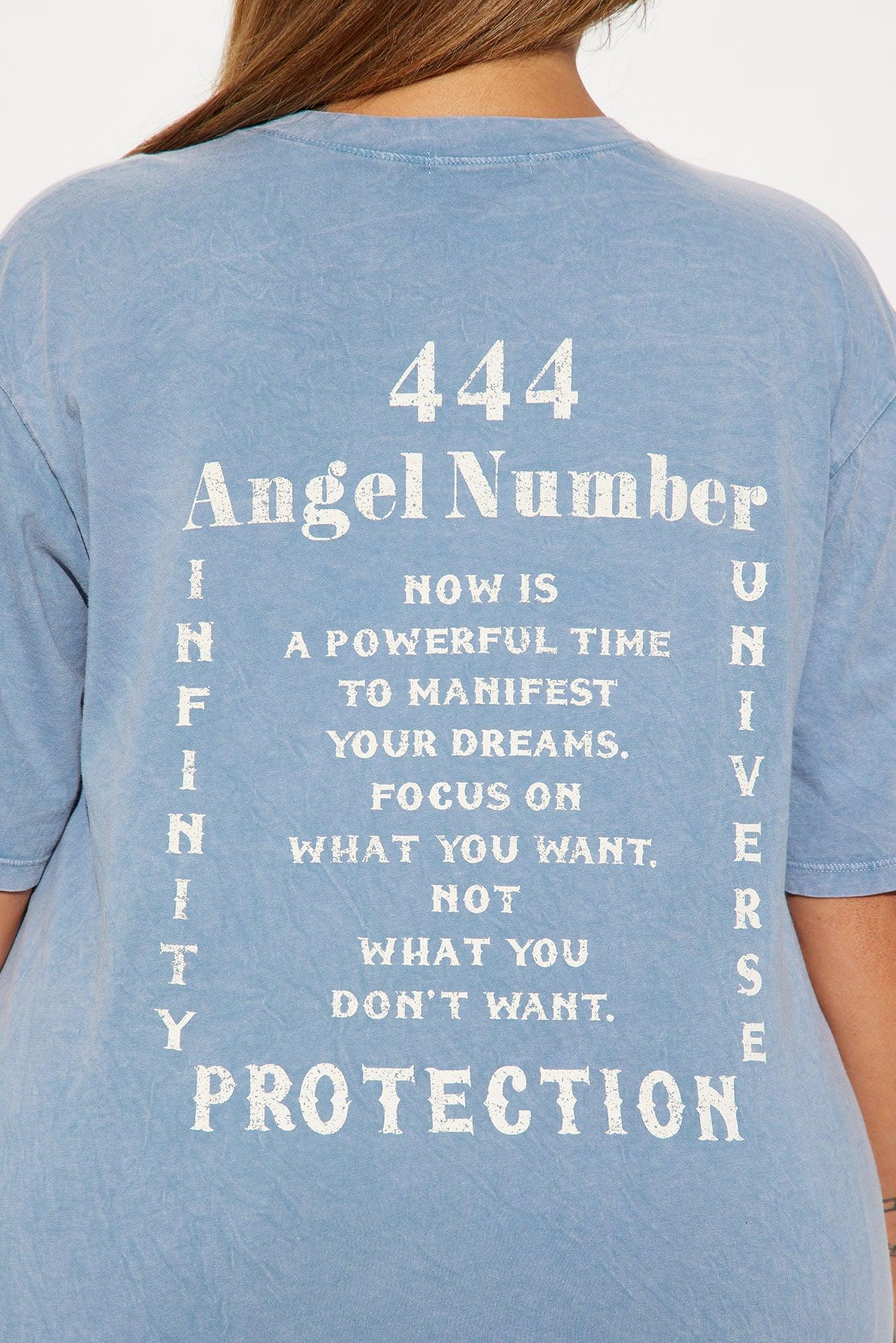444 Angel Number Tunic Top - Blue Product Image