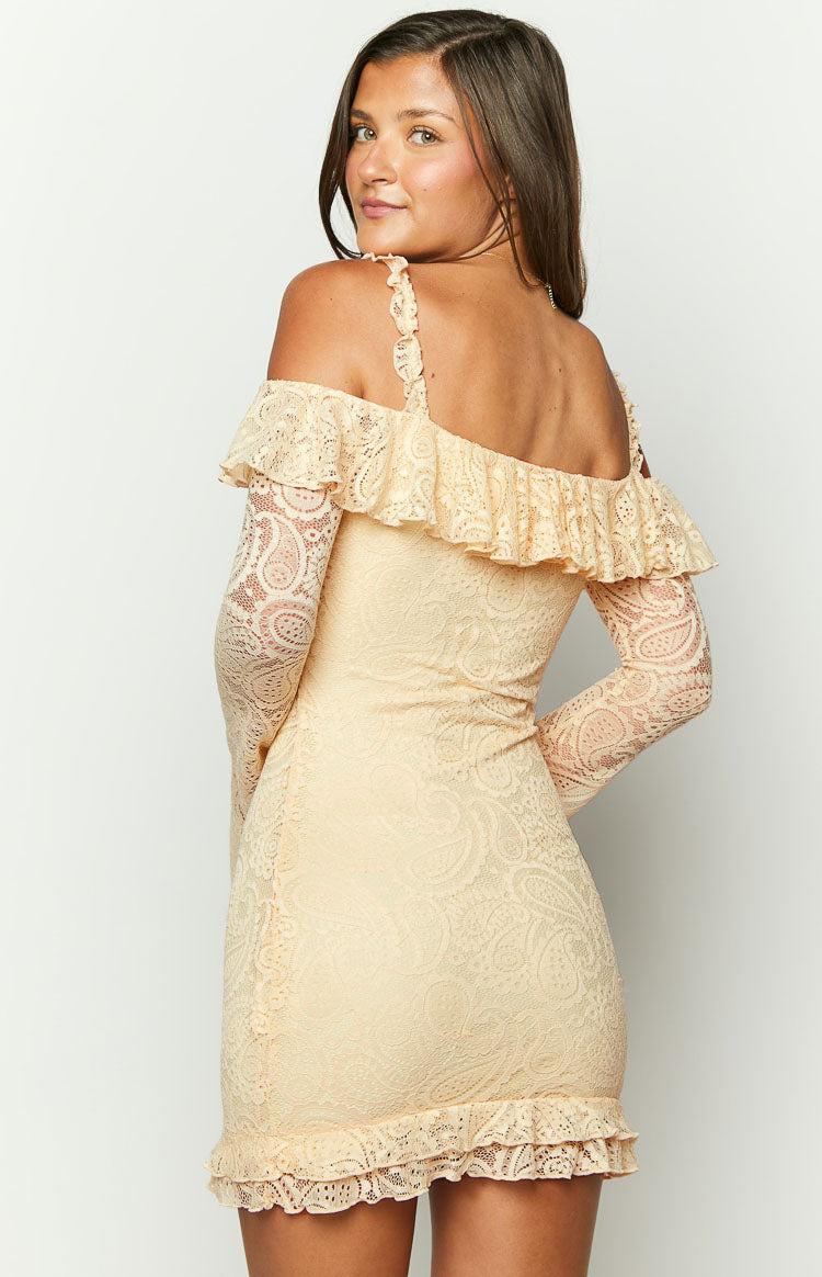 Harlow Cream Lace Mini Dress Product Image