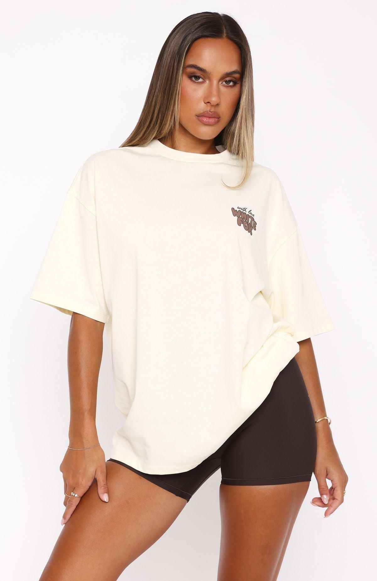 With Love Always Oversized Tee Cream Product Image