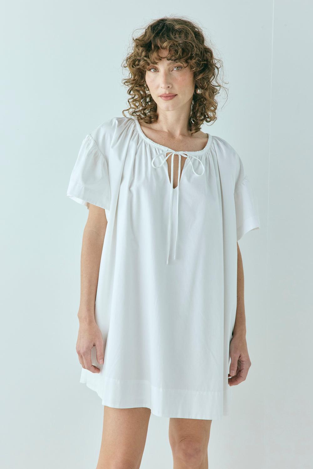 Quinn Smock Mini Dress White Product Image