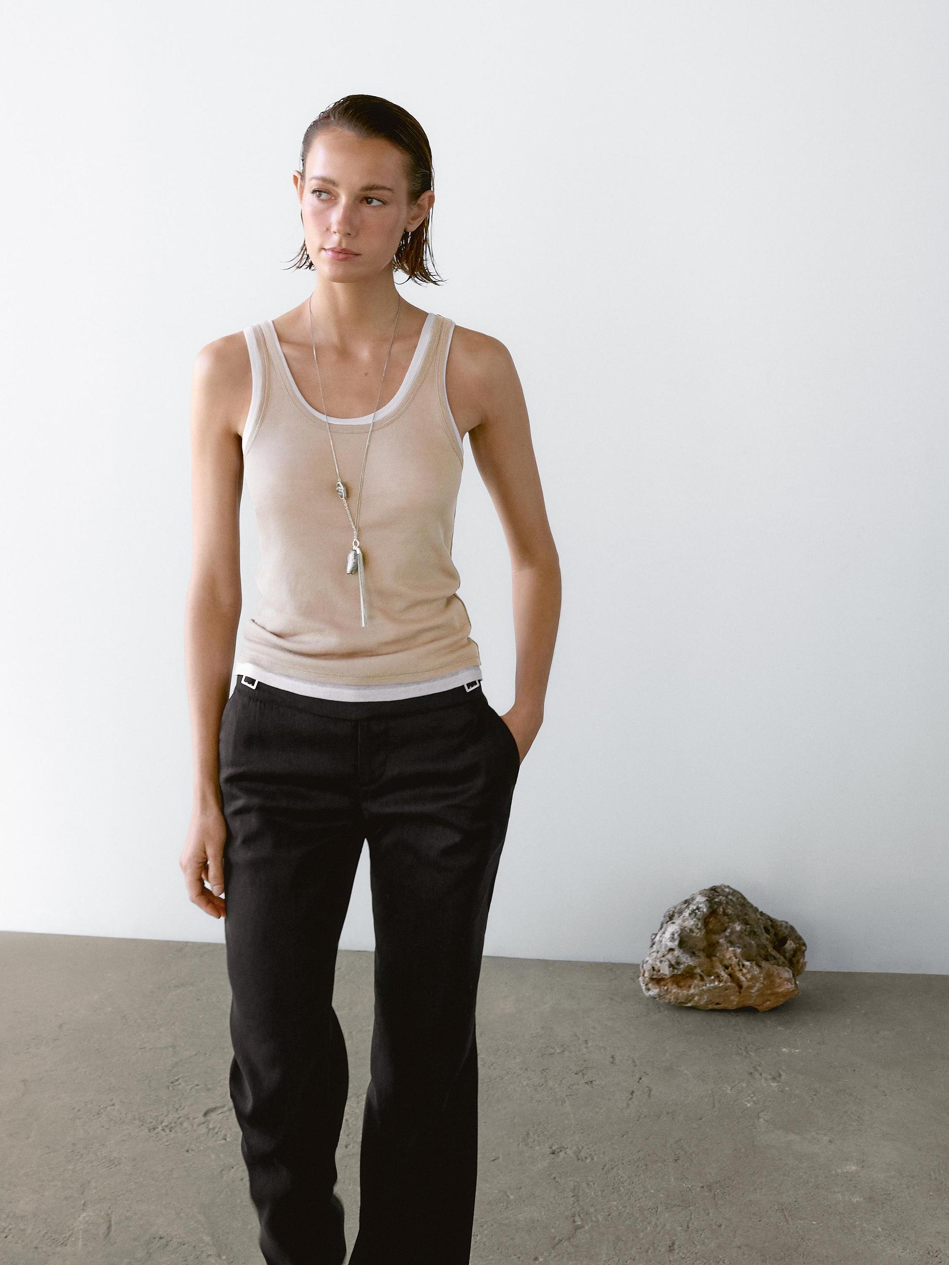 100% cotton double-strap top Product Image