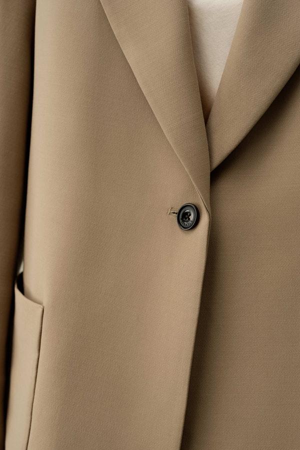 LILYSILK Wool Jacket - Female - Black Wool & Silk - Graceful Single Button Design Overcoat XS Product Image