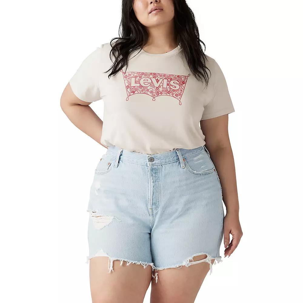 Plus Size Levi's® Logo Perfect Tee, Women's, Size: 1XL, Floral Bandana Sugar Product Image
