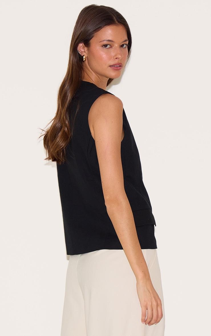 Black  Boxy Asymmetric Vest Product Image