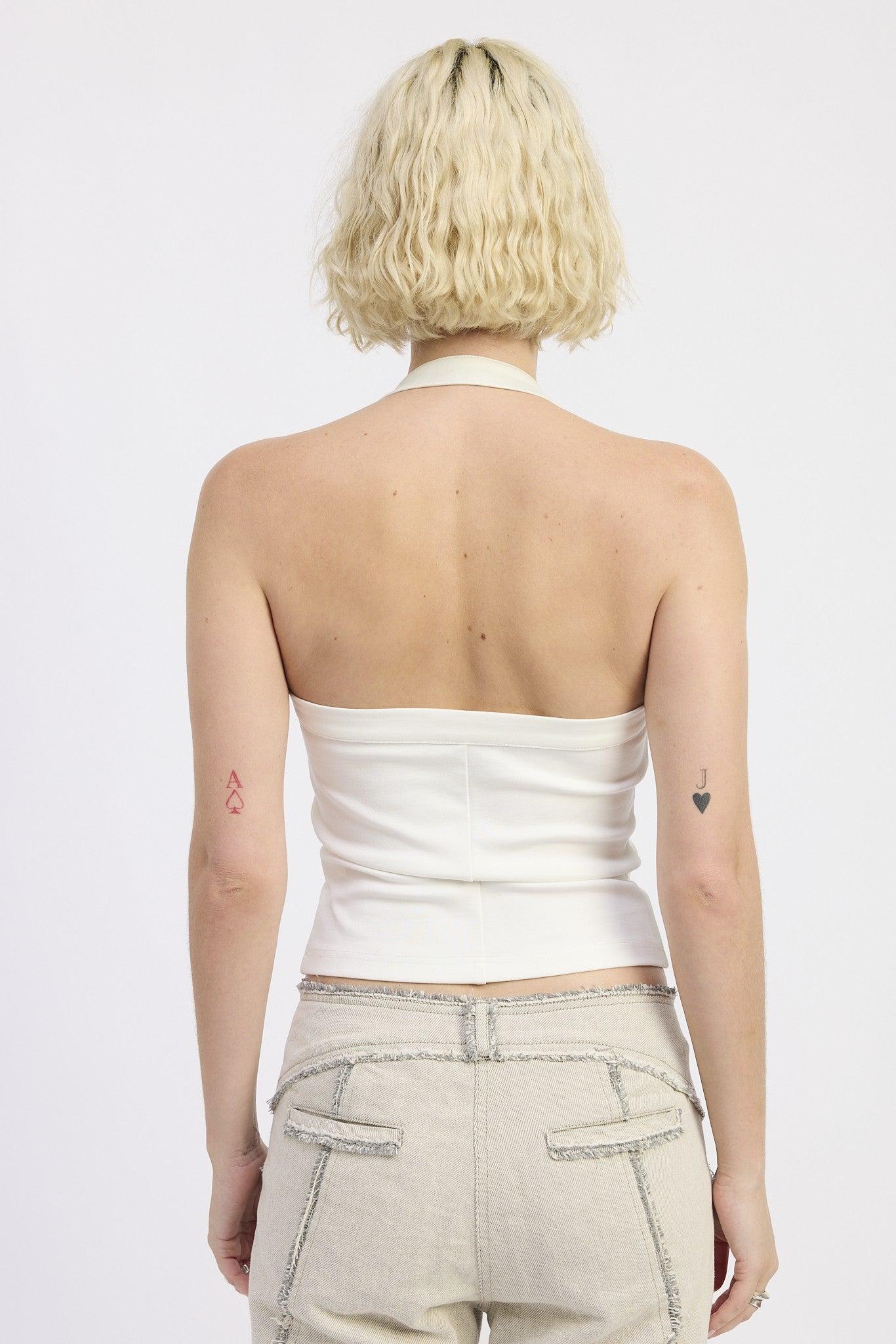 Luna White Halter Top Product Image