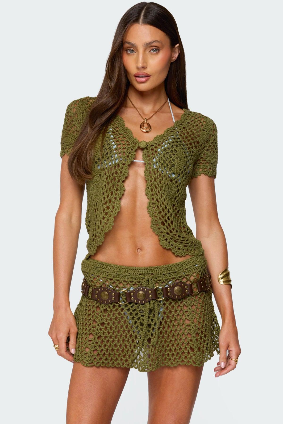 Mabelle Crochet Split Front Top Product Image