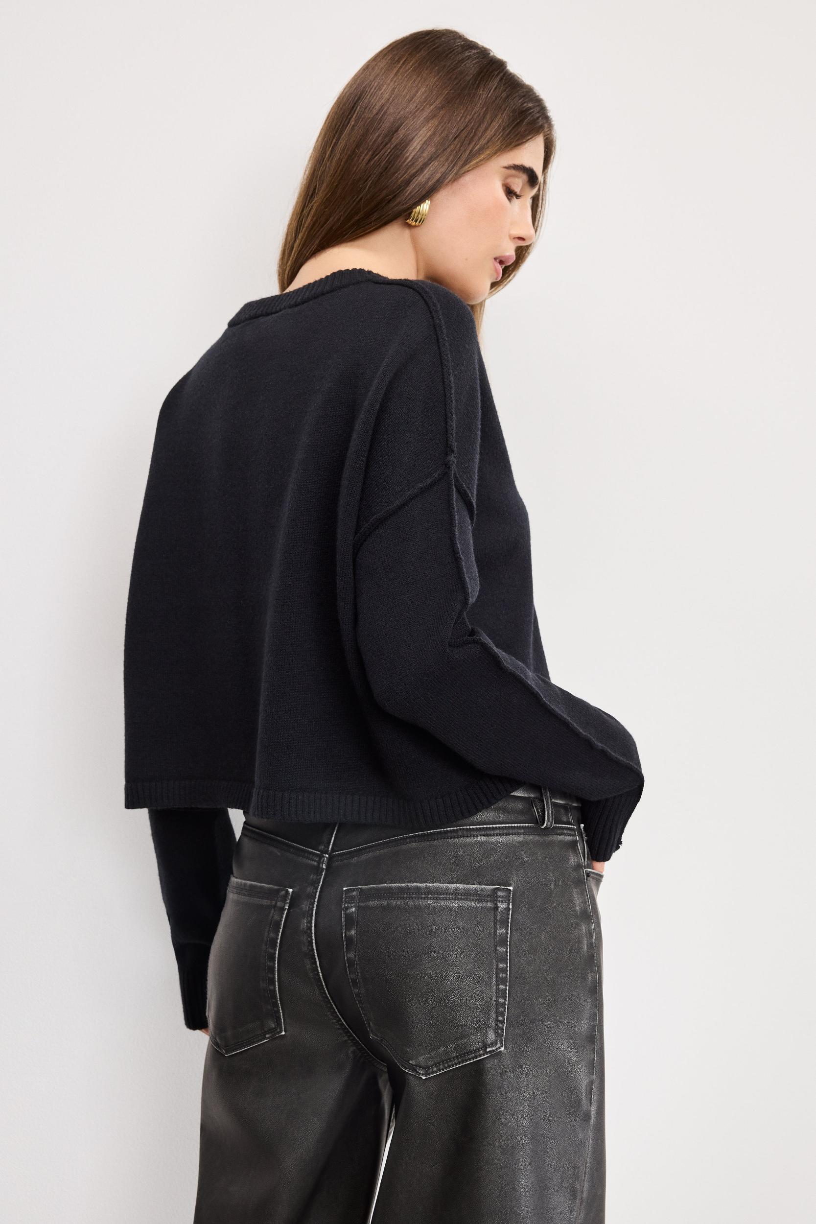 COZY KNIT CREW NECK | BLACK001 Product Image