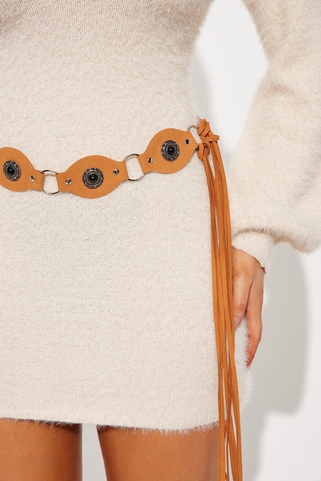 Free Spirit Sweater Mini Dress - Beige Product Image