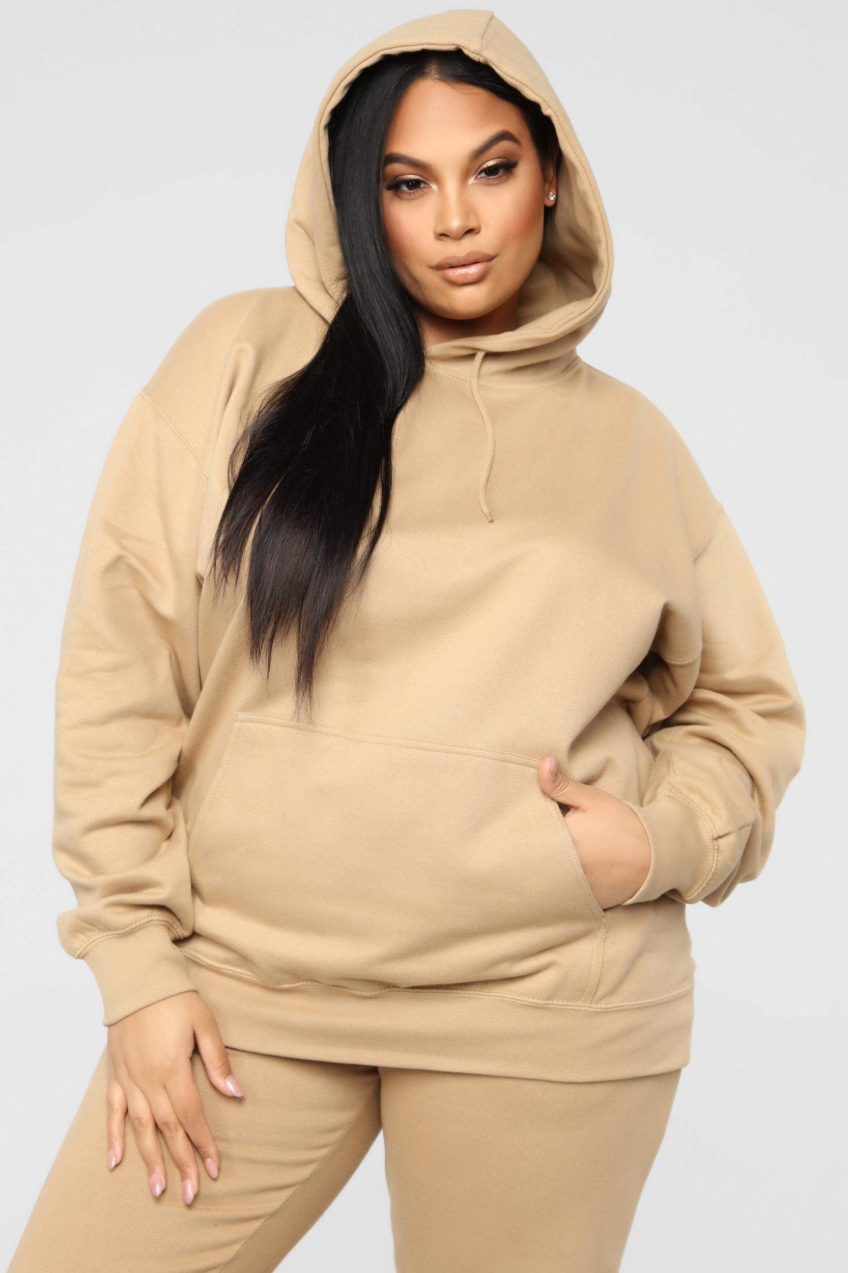 Stole Your Boyfriend's Oversized Hoodie - Nude Product Image