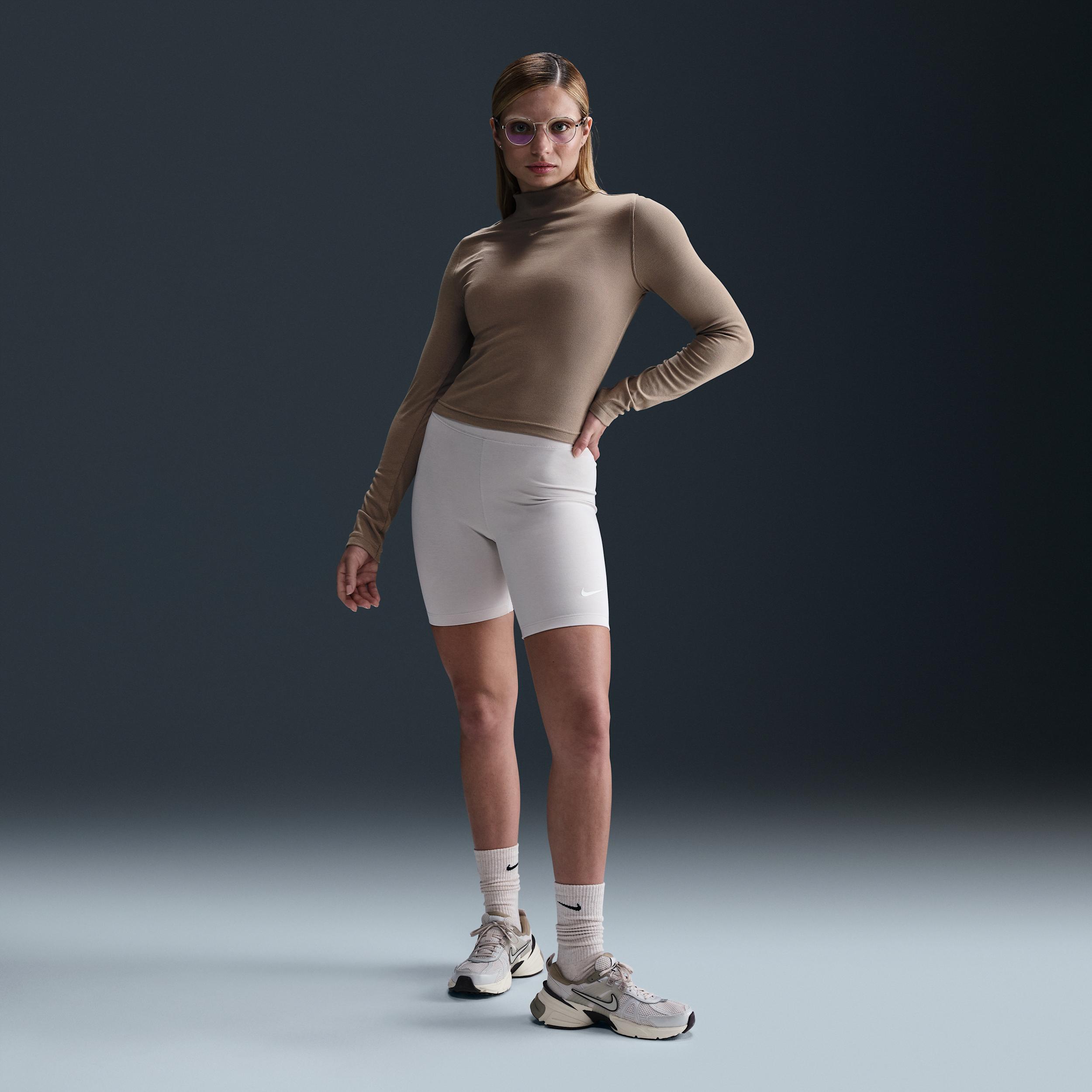 Nike Sportswear Essential Women's Ribbed Mock-Neck Long-Sleeve Top Product Image