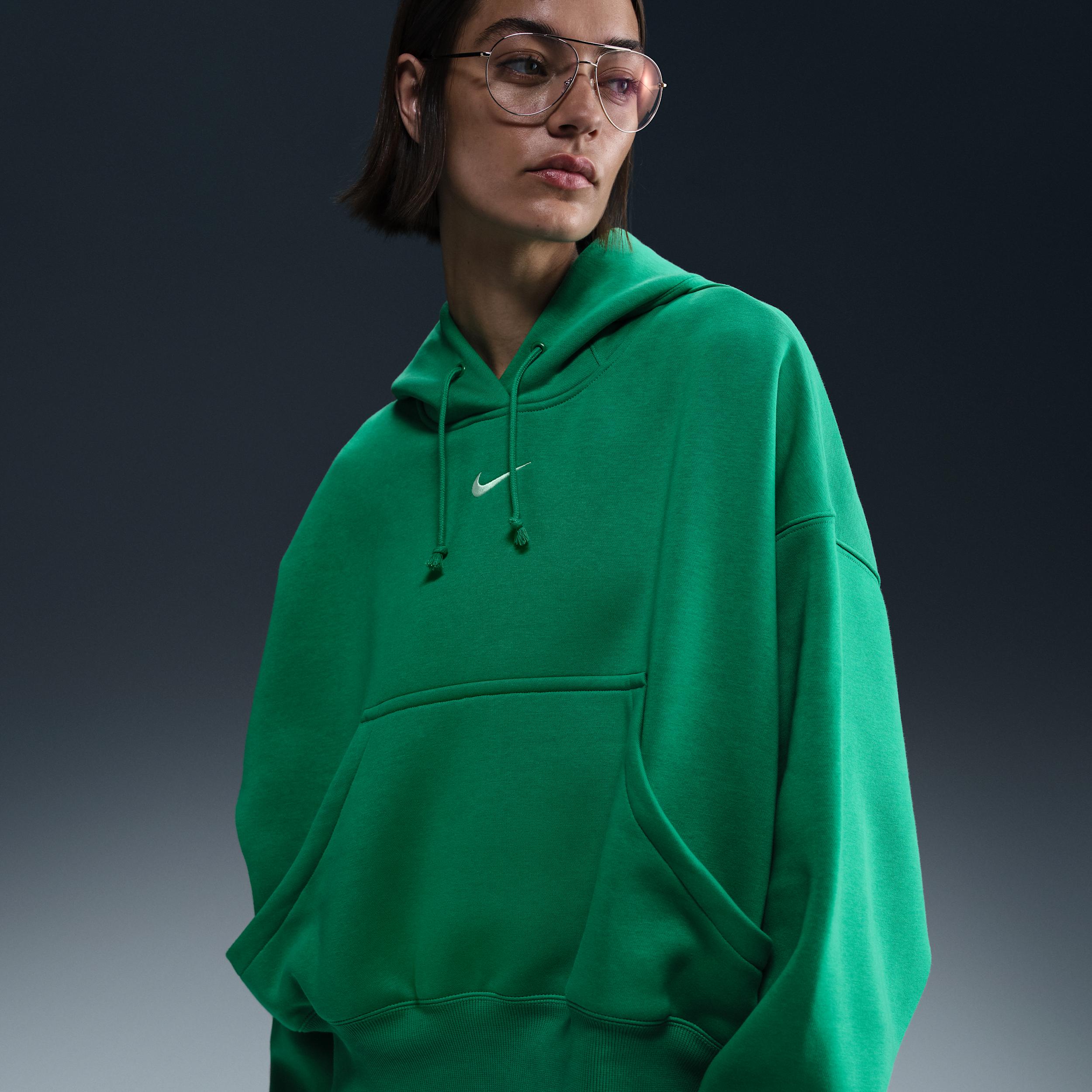 Nike Womens Nike PHNX Fleece OS Pullover Hoodie - Womens Mink Brown/Sail Product Image