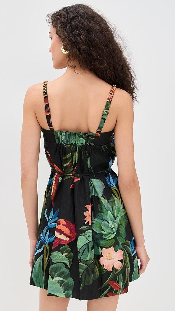 FARM Rio Midnight Macaw Fiesta Black Sleeveless Mini Dress | Shopbop Product Image