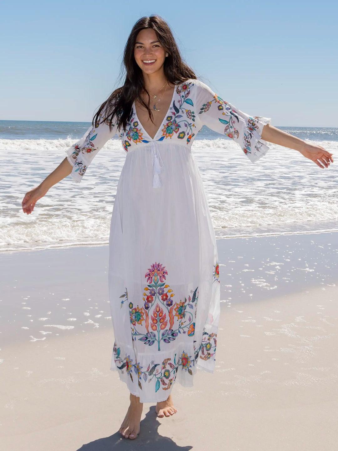 Capri Cotton Maxi Dress Product Image